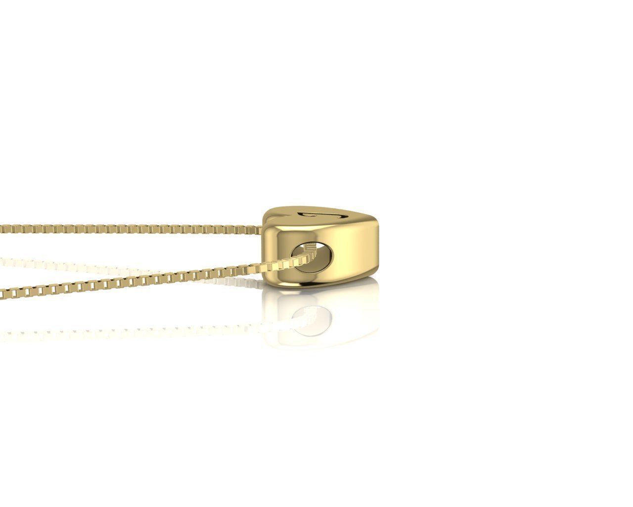 Pendant initial heart J 3D print model_2