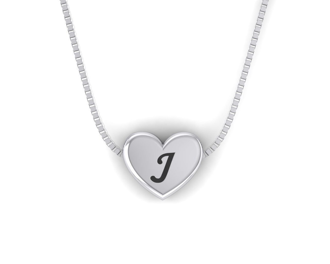 Pendant initial heart J 3D print model_3