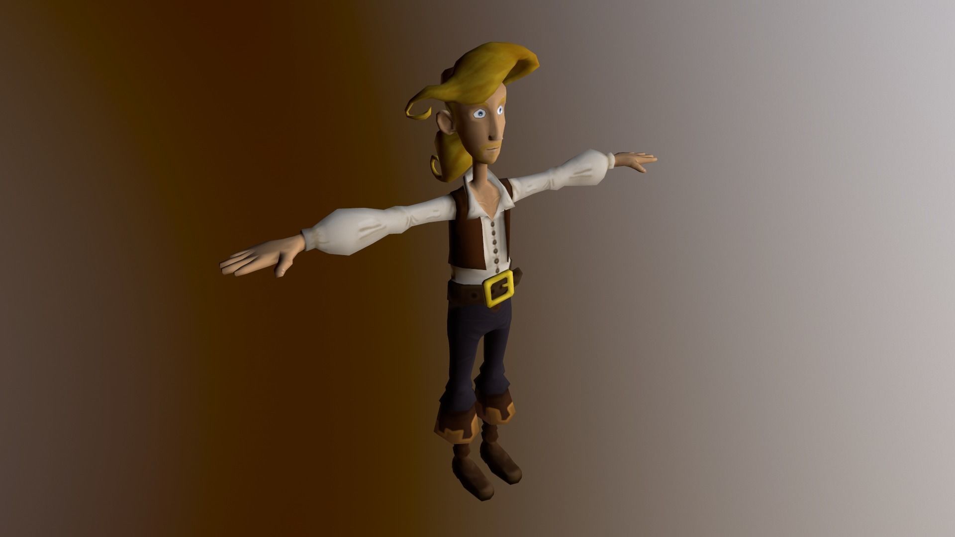 Guybrush Threepwood Low-poly 3D model_9