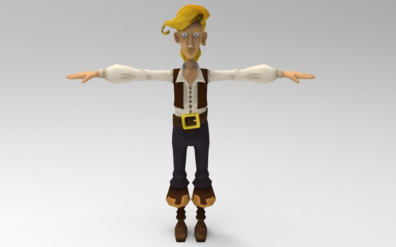 Guybrush Threepwood Low-poly 3D model_4