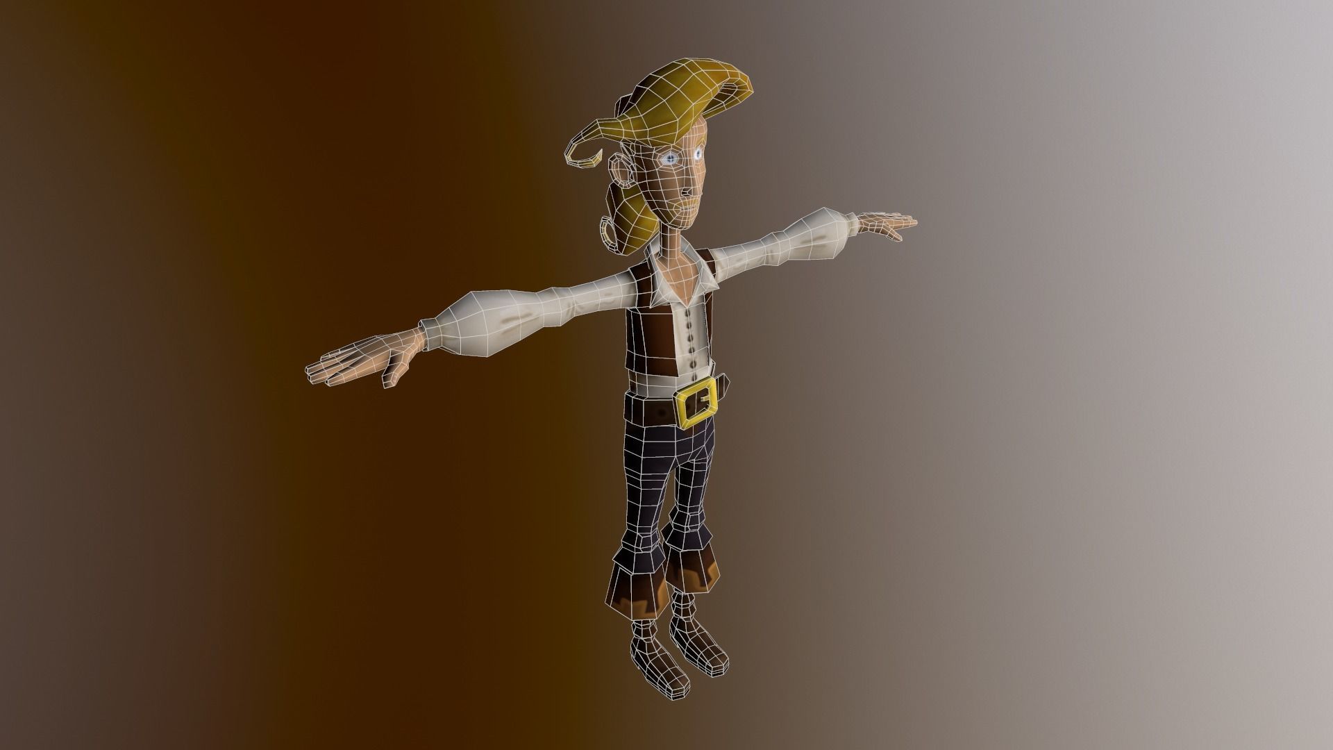 Guybrush Threepwood Low-poly 3D model_10