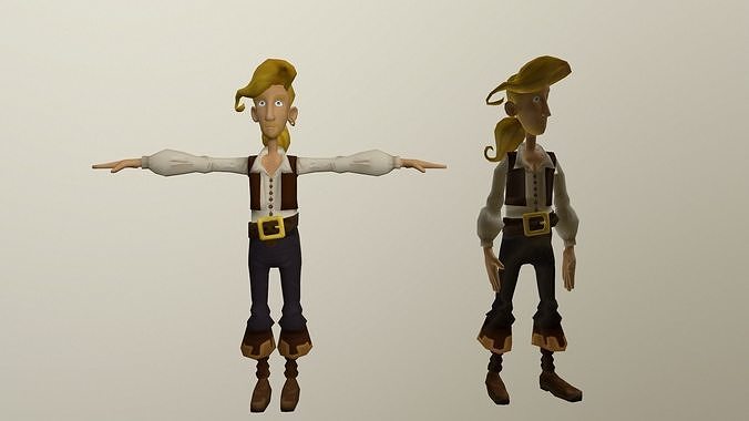 Guybrush Threepwood Low-poly 3D model