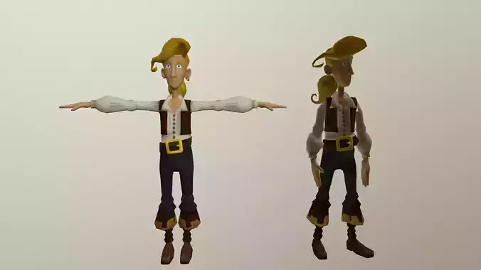 Guybrush Threepwood Low-poly 3D model