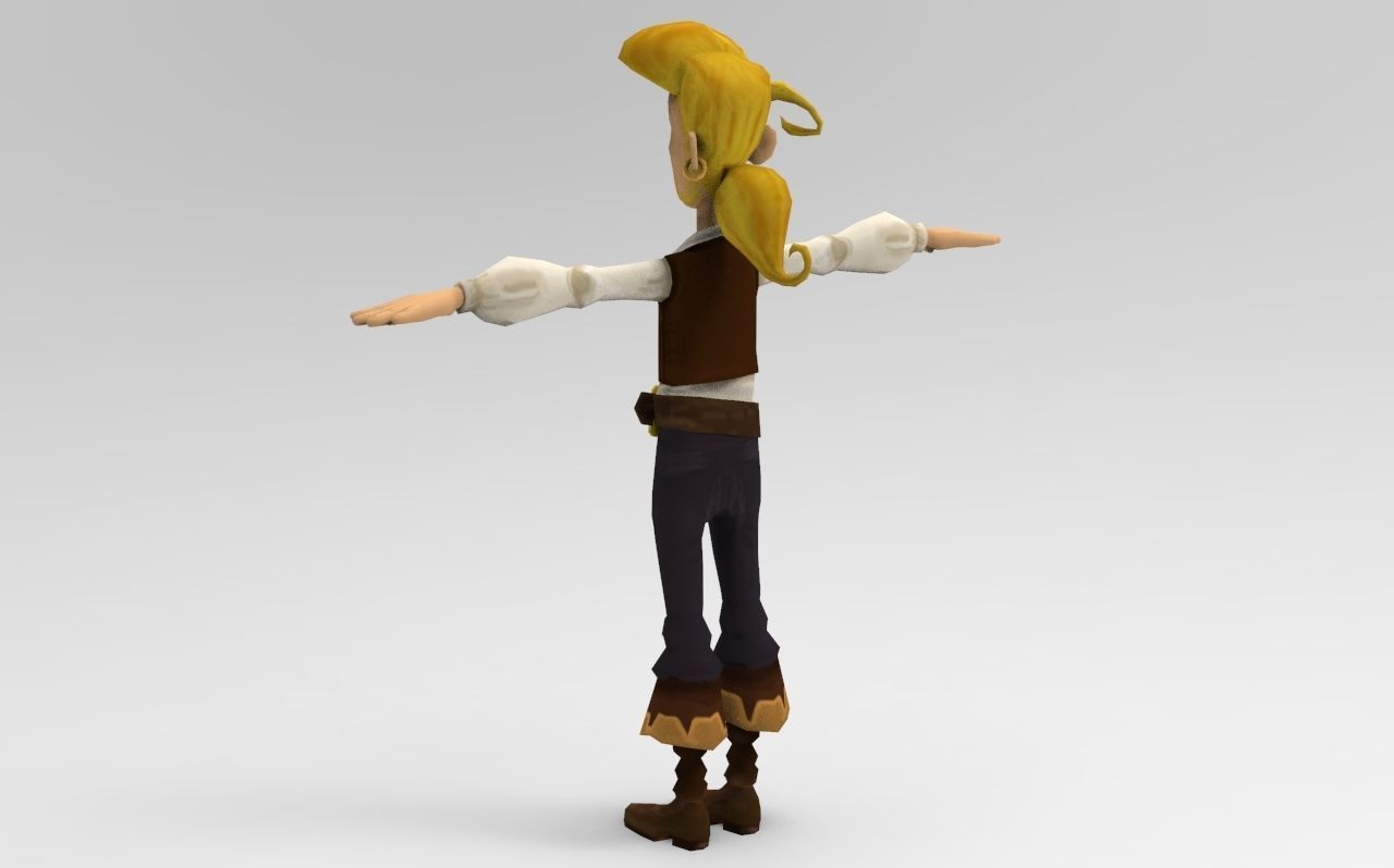 Guybrush Threepwood Low-poly 3D model_7