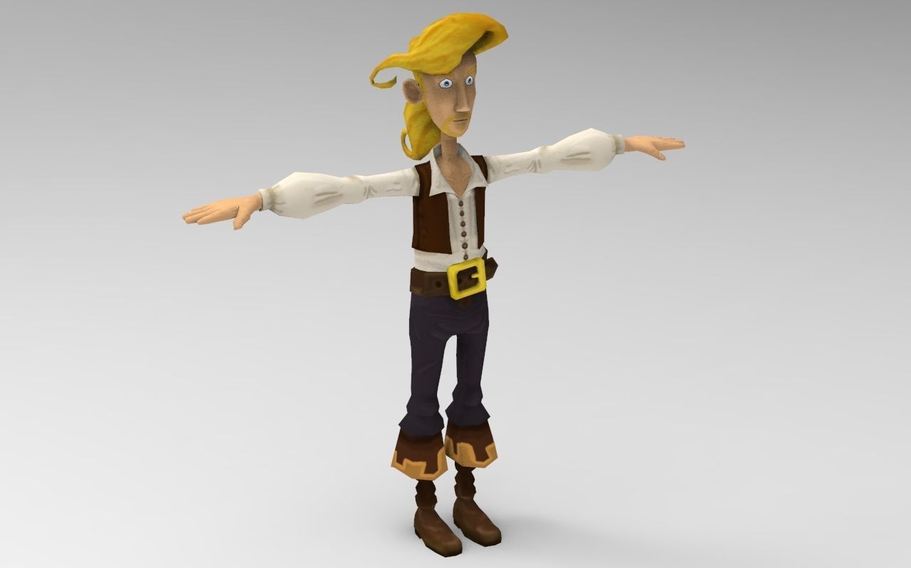 Guybrush Threepwood Low-poly 3D model_3