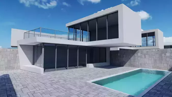 3D MODEL - Modern city Houses