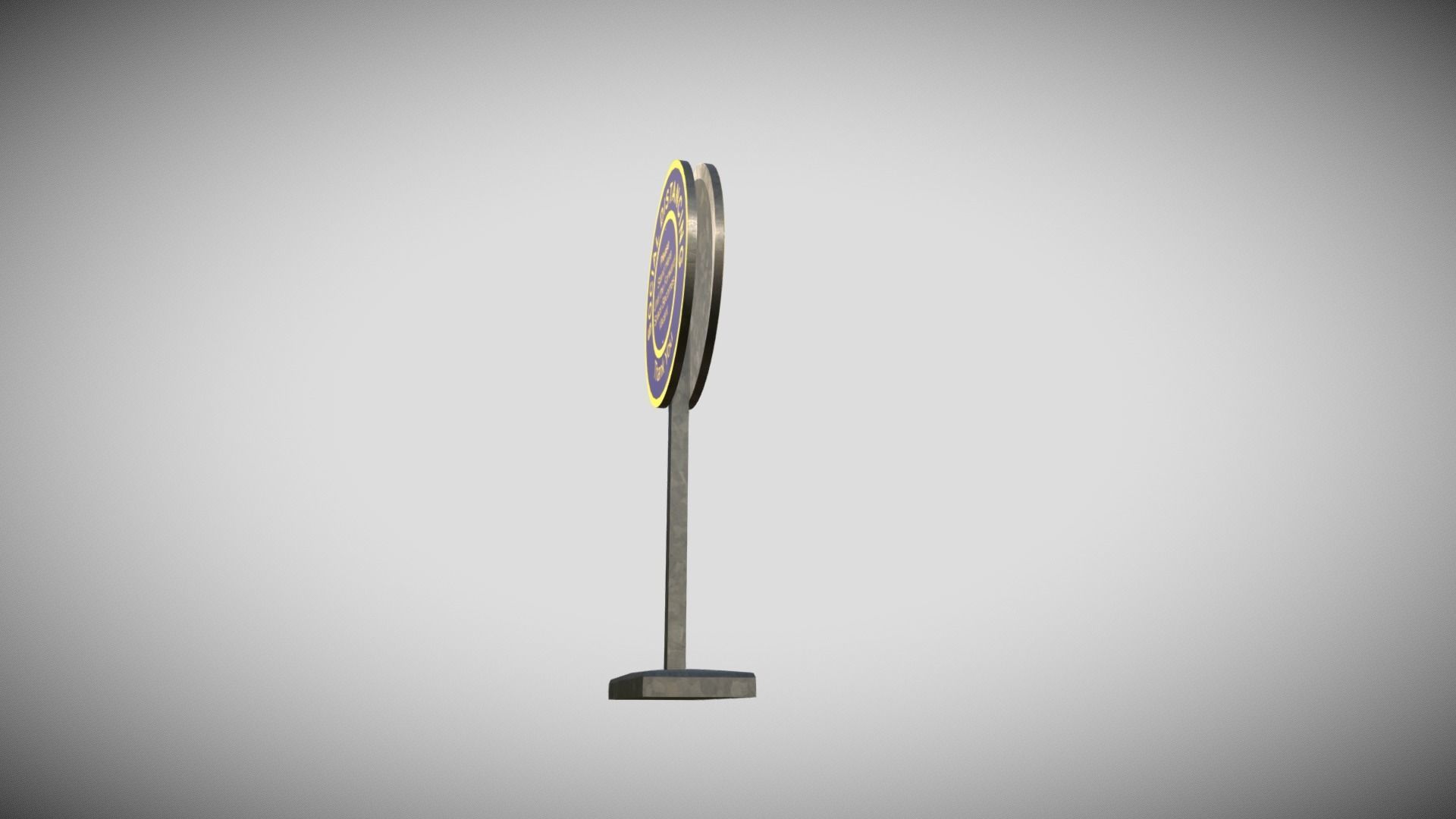 Social Distancing Signage Low-poly 3D model_3