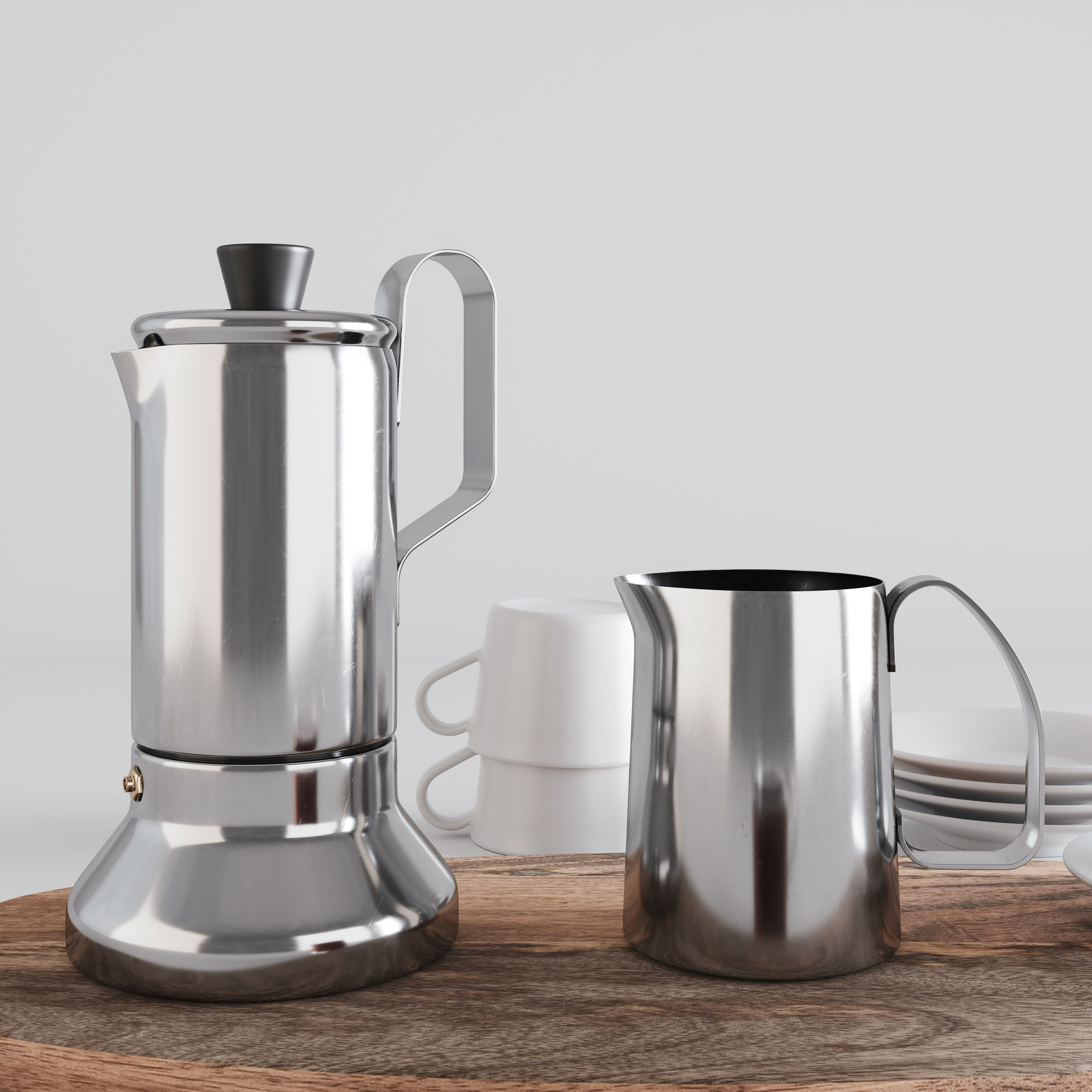 Coffee Maker Metallisk 3D model_1