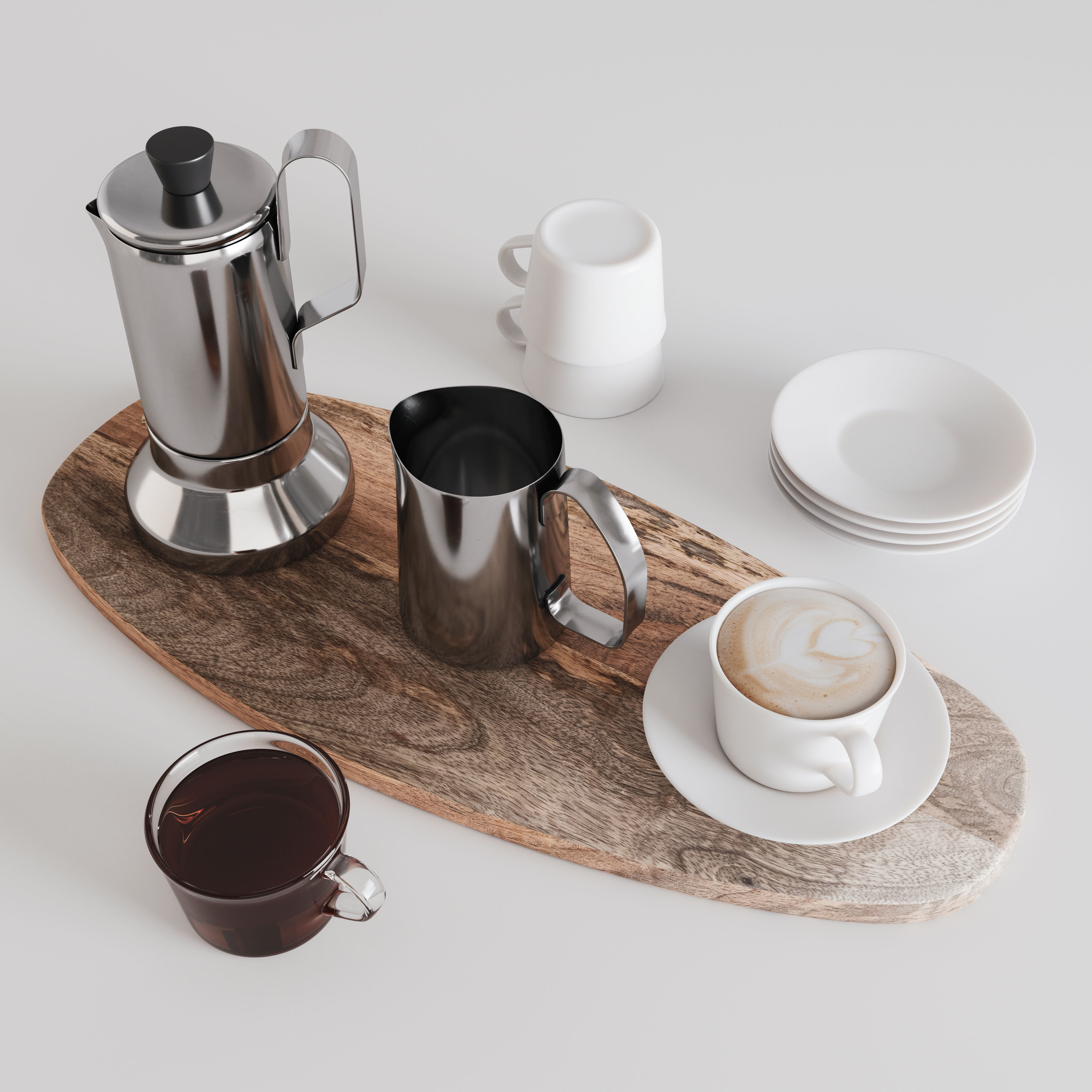 Coffee Maker Metallisk 3D model_3