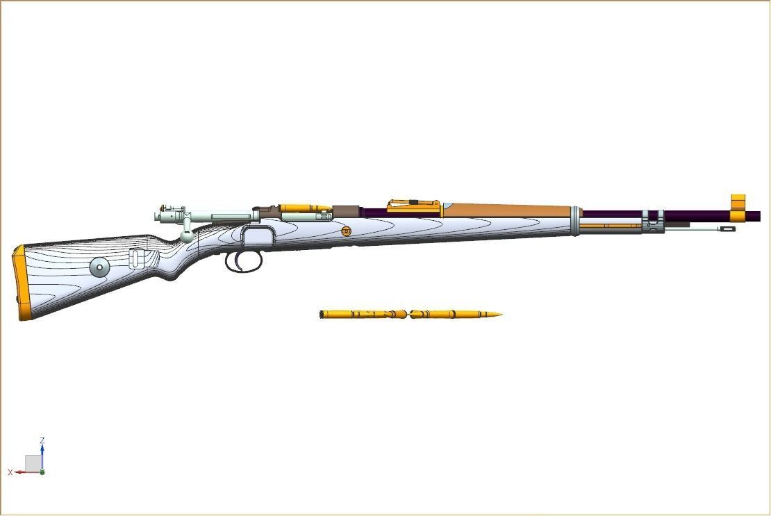 Mauser98k clamping device with handle 3D model_2