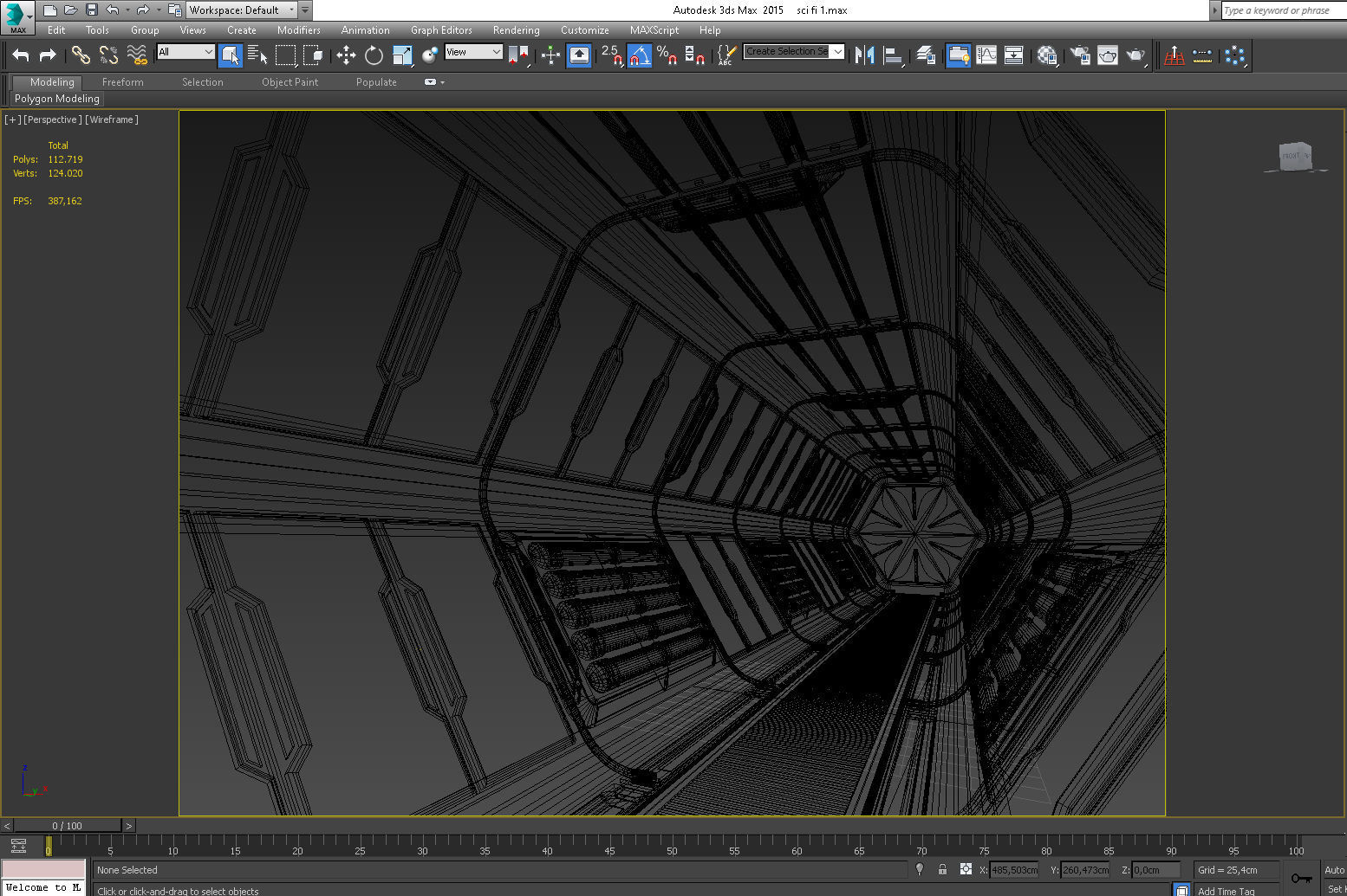 SCI FI INTERIOR SCENE SPACE SHIP CORRIDOR Low-poly 3D model_10