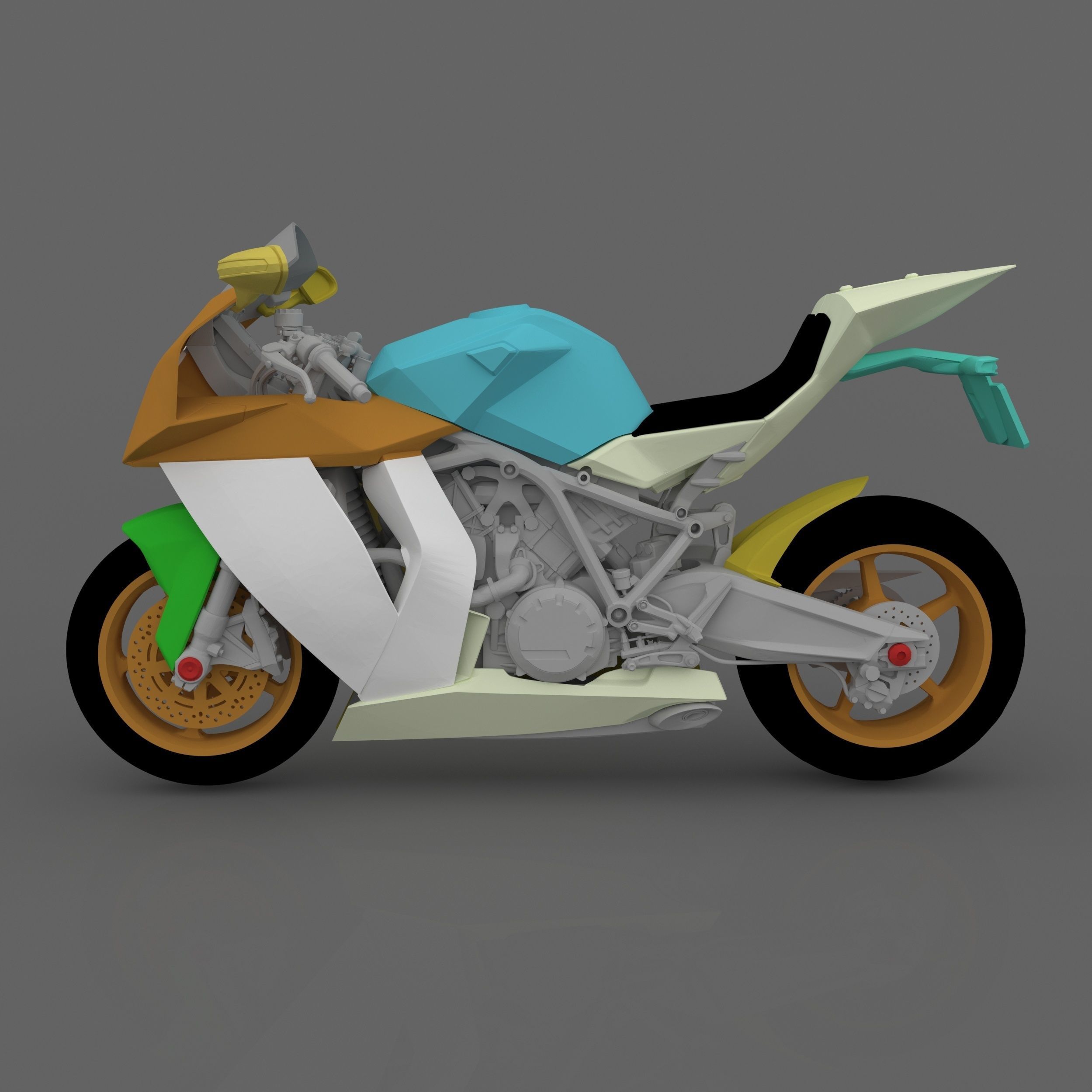 KTM 1190 RC8 2011-2015 Motorcycle 3D Printable Model 3D print model_12