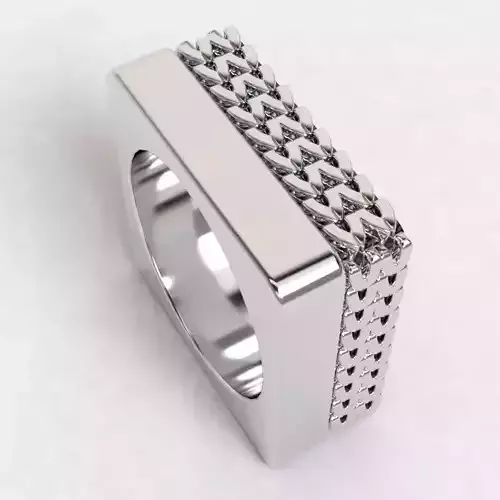 Argolla cuadrada gruesa doble     Double thick square ring