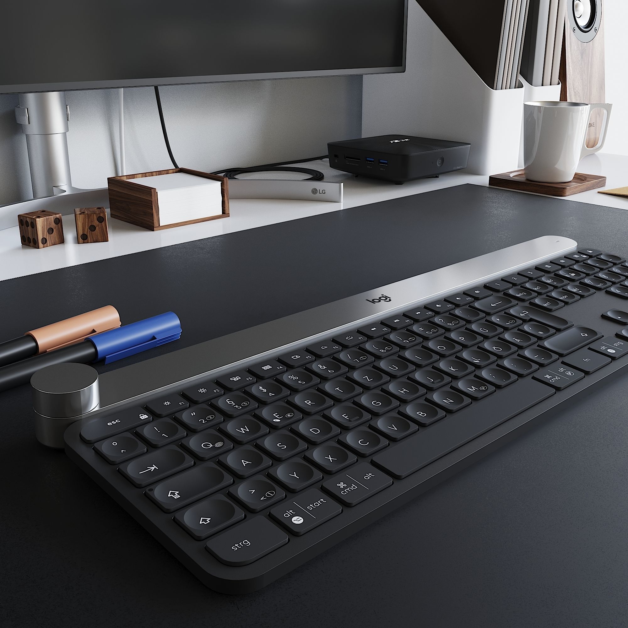 Workplace set with decor  Sk 1 3D model_7