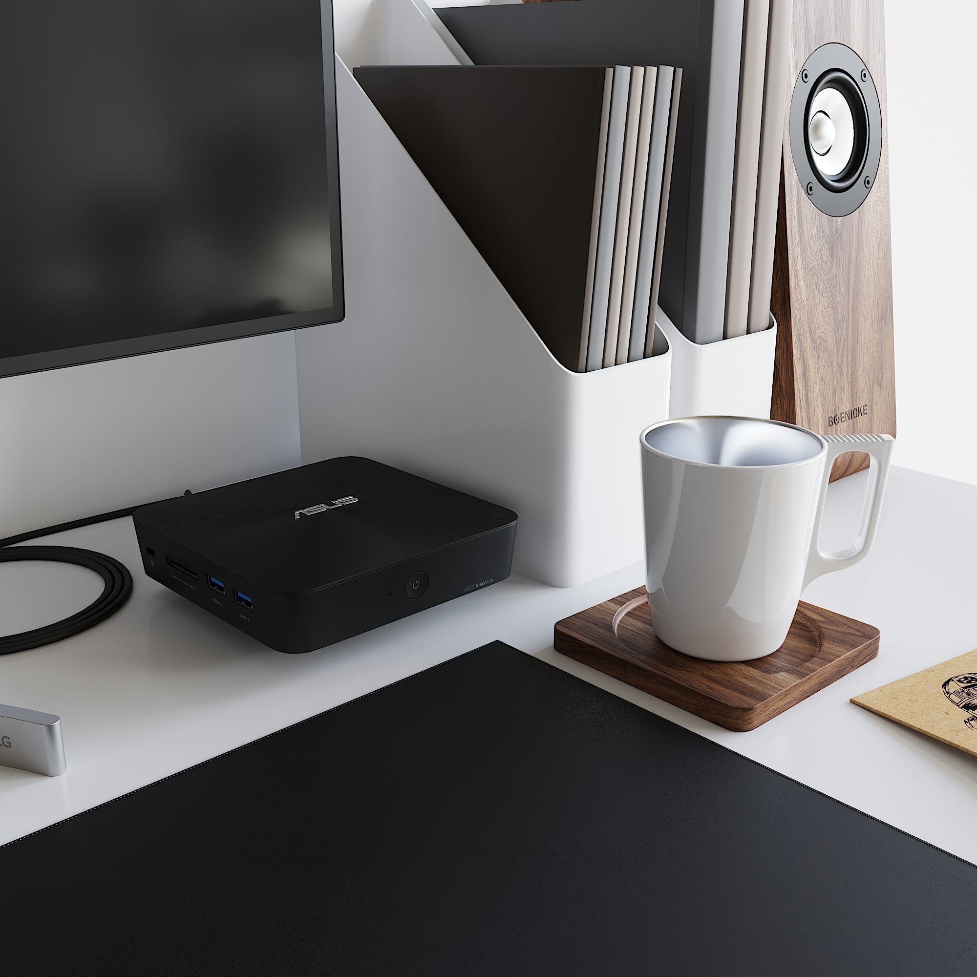 Workplace set with decor  Sk 1 3D model_8