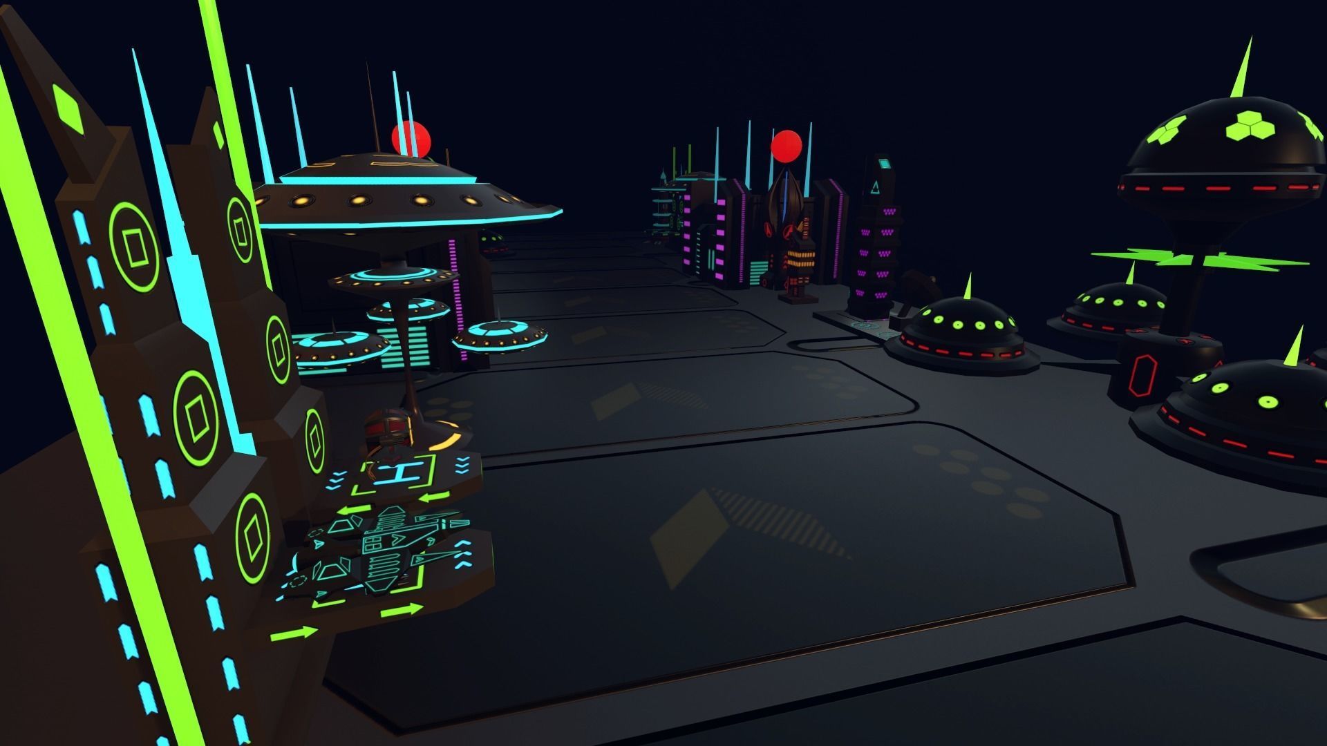 SCI FI FUTURISTIC CITY Package Low-Poly Low-poly 3D model_7
