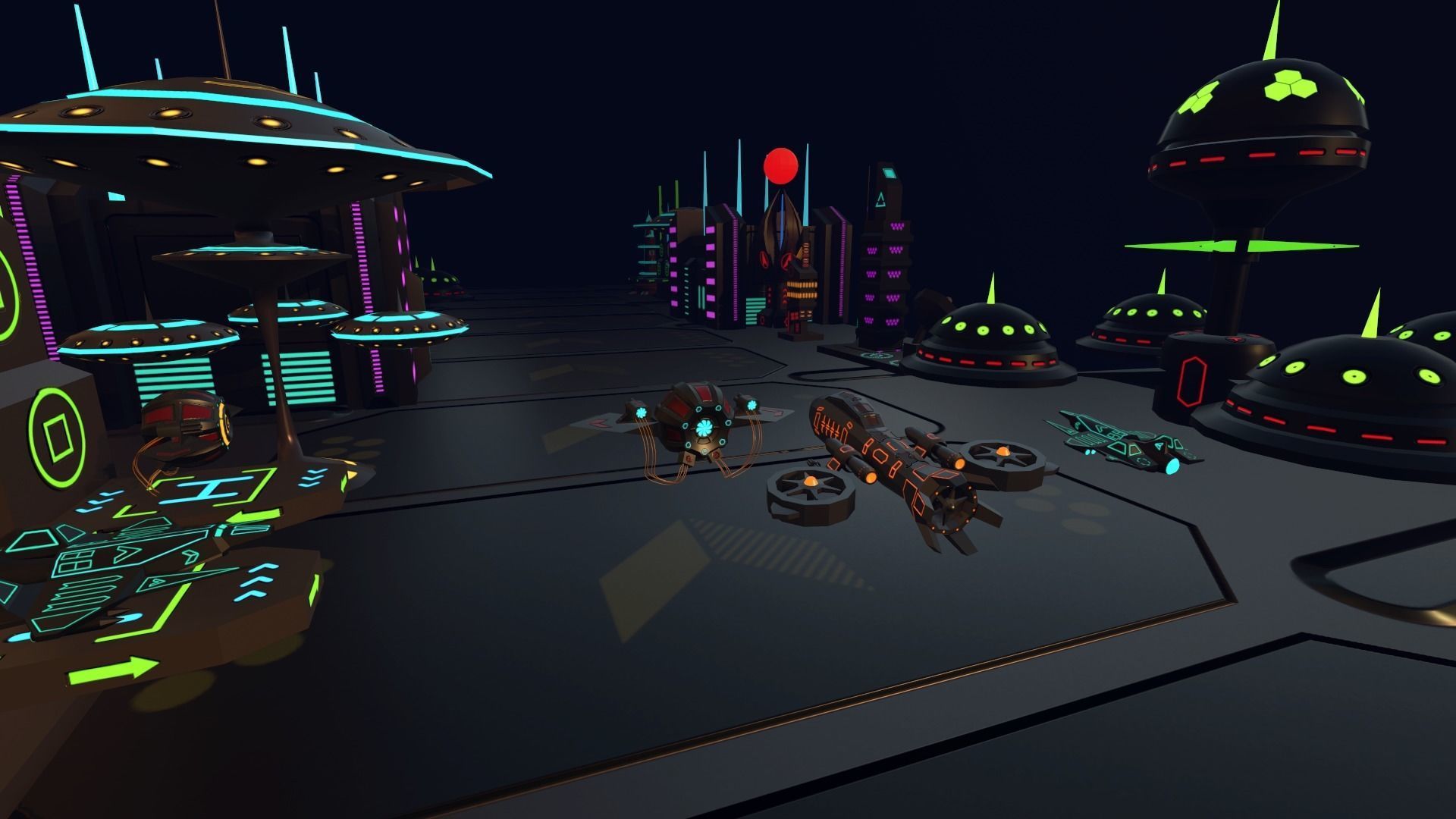 SCI FI FUTURISTIC CITY Package Low-Poly Low-poly 3D model_8