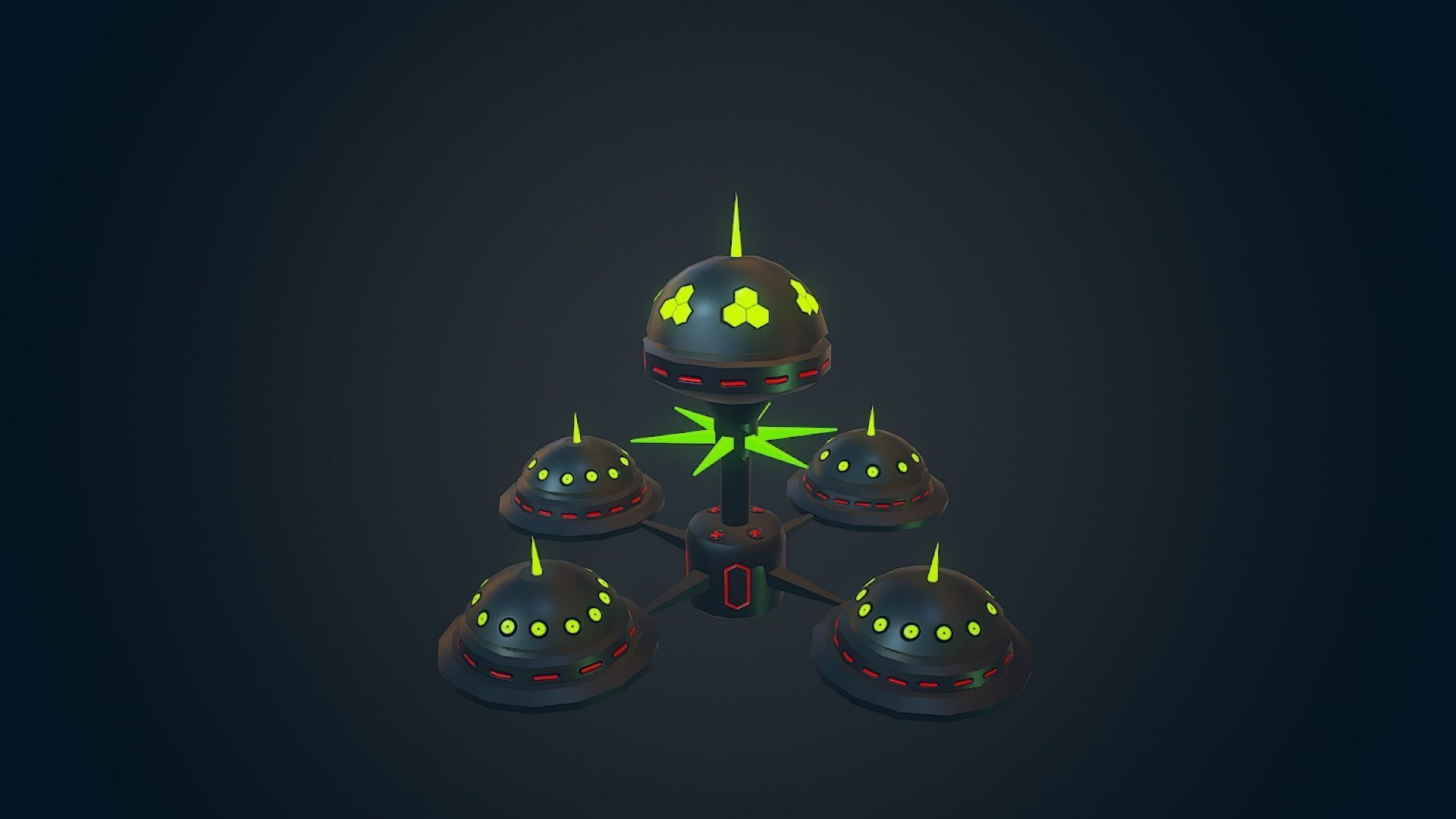 SCI FI FUTURISTIC CITY Package Low-Poly Low-poly 3D model_33