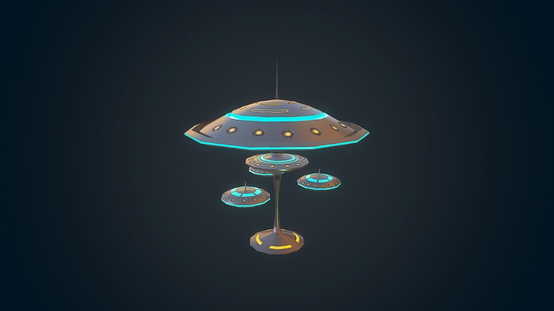 SCI FI FUTURISTIC CITY Package Low-Poly Low-poly 3D model_32