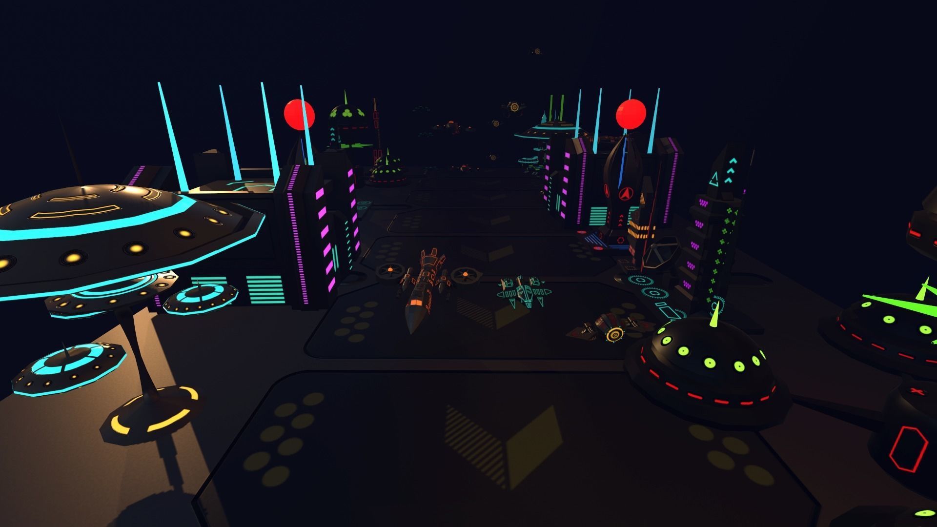 SCI FI FUTURISTIC CITY Package Low-Poly Low-poly 3D model_2