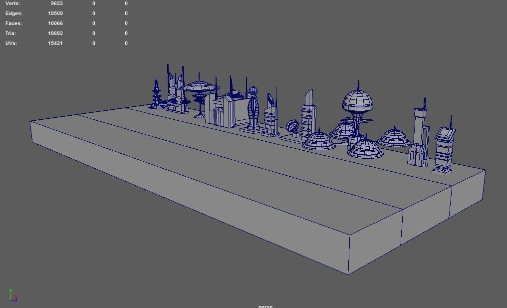 SCI FI FUTURISTIC CITY Package Low-Poly Low-poly 3D model_16