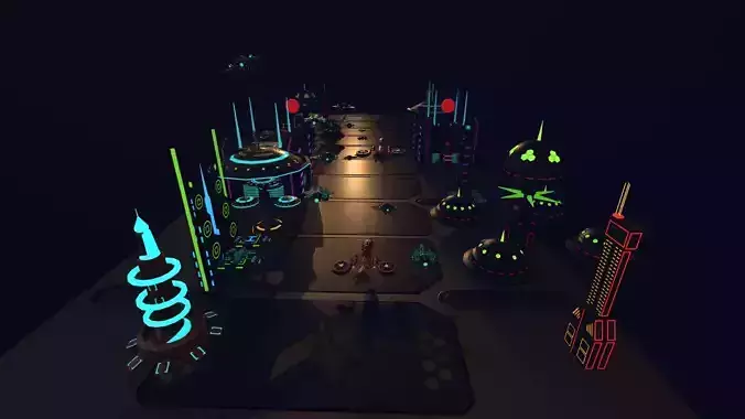 SCI FI FUTURISTIC CITY Package Low-Poly Low-poly 3D model SCI FI FUTURISTIC CITY Package Low-Poly Low-poly 3D model