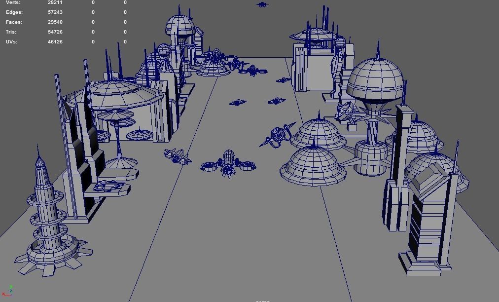 SCI FI FUTURISTIC CITY Package Low-Poly Low-poly 3D model_19