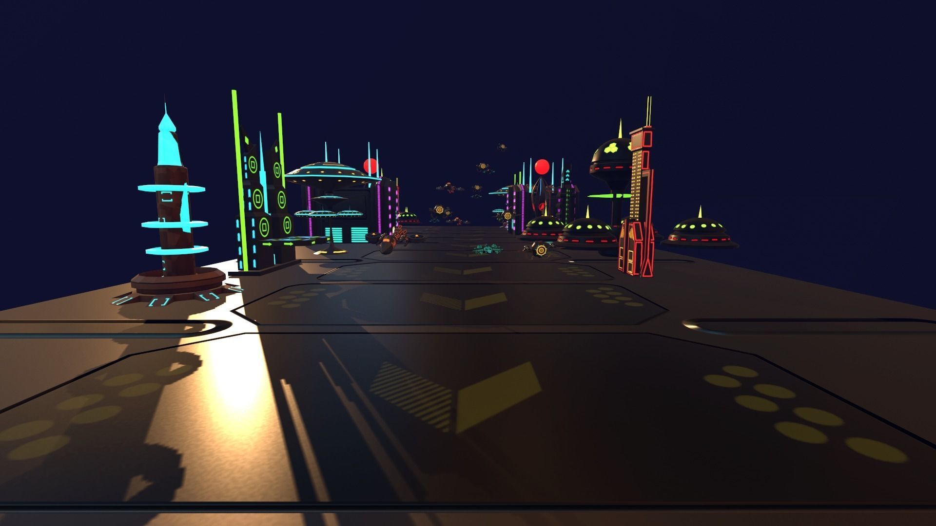 SCI FI FUTURISTIC CITY Package Low-Poly Low-poly 3D model_5