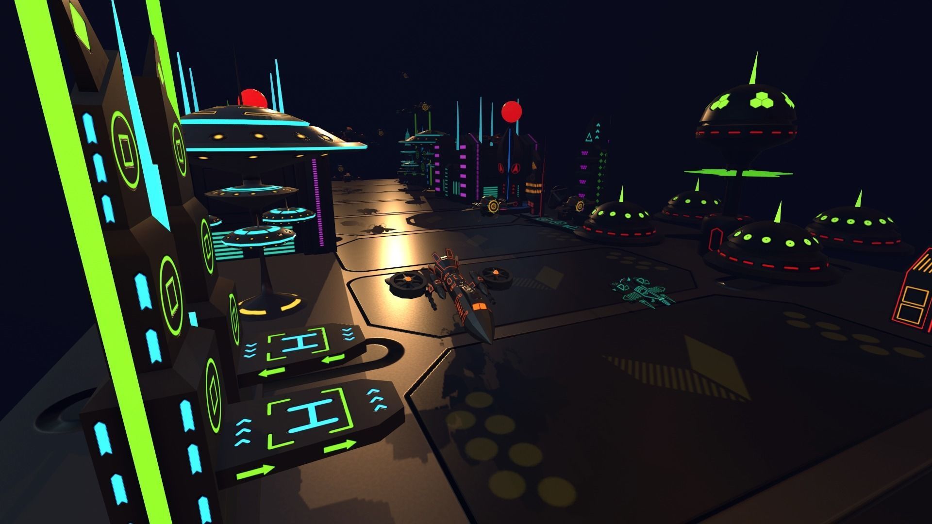 SCI FI FUTURISTIC CITY Package Low-Poly Low-poly 3D model_4