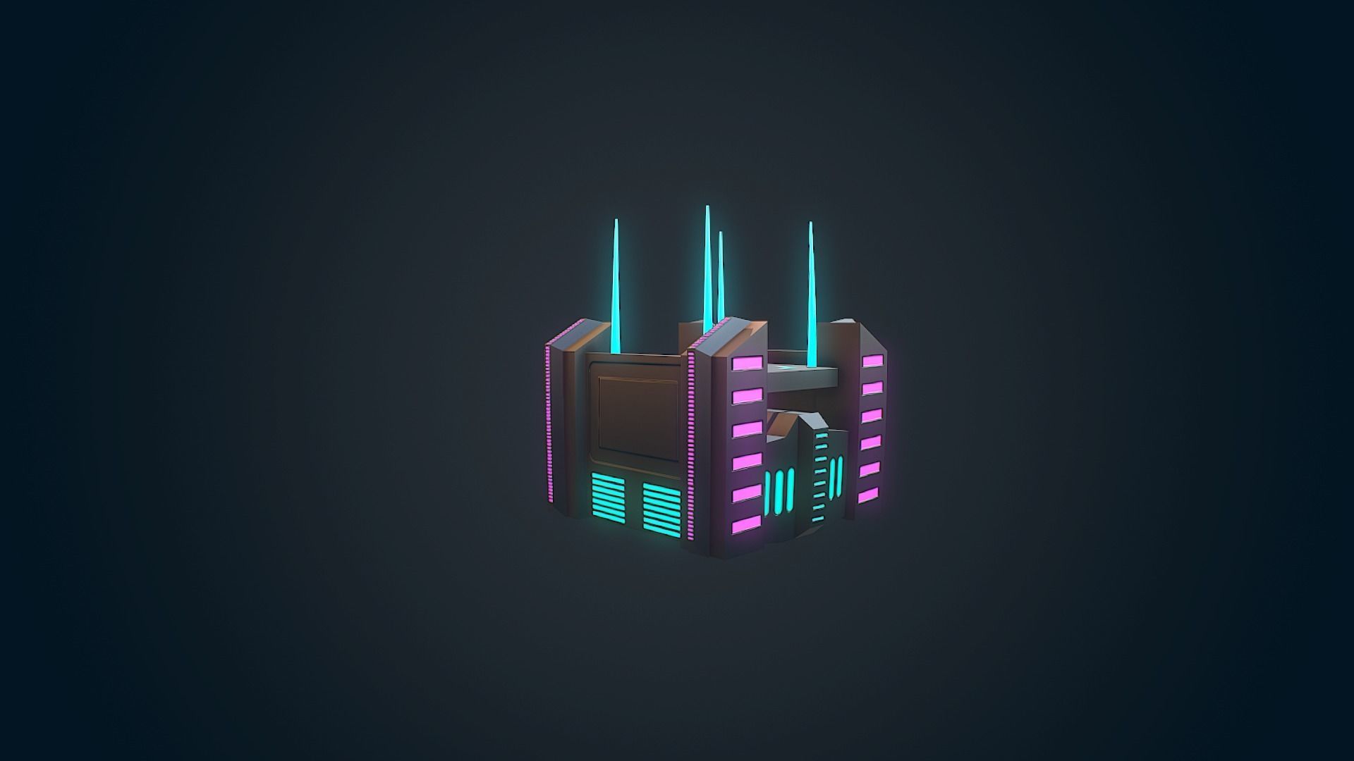 SCI FI FUTURISTIC CITY Package Low-Poly Low-poly 3D model_34