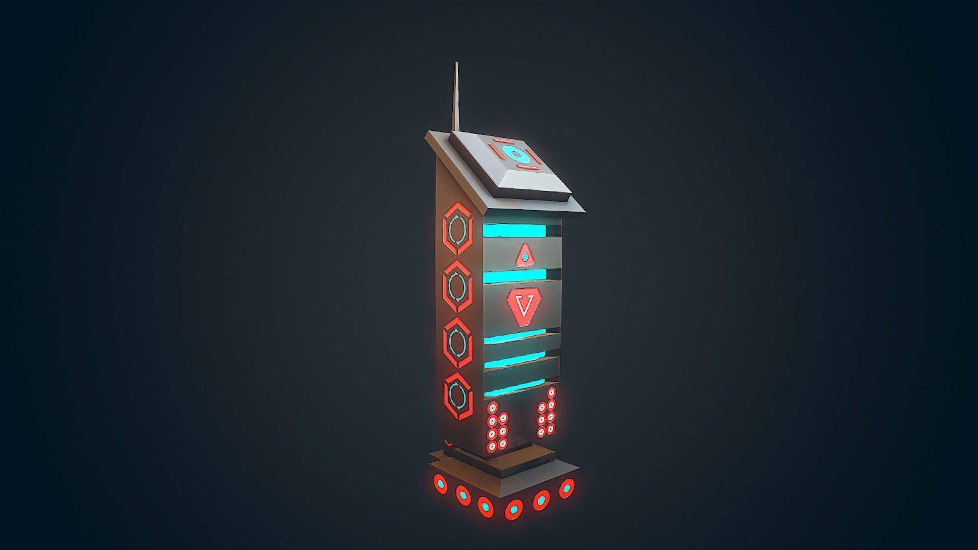 SCI FI FUTURISTIC CITY Package Low-Poly Low-poly 3D model_24