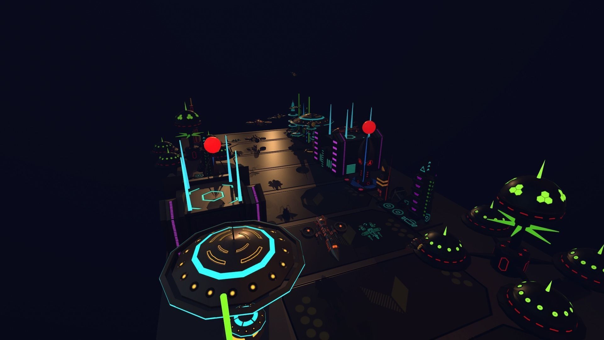 SCI FI FUTURISTIC CITY Package Low-Poly Low-poly 3D model_12