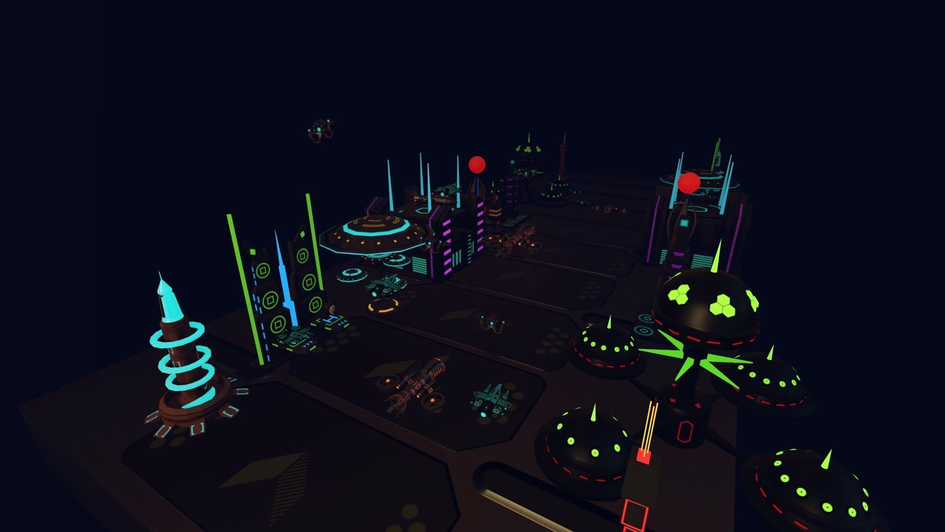 SCI FI FUTURISTIC CITY Package Low-Poly Low-poly 3D model_3