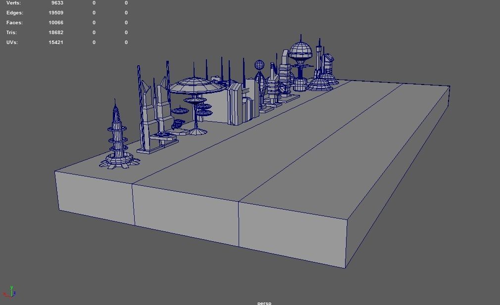 SCI FI FUTURISTIC CITY Package Low-Poly Low-poly 3D model_20