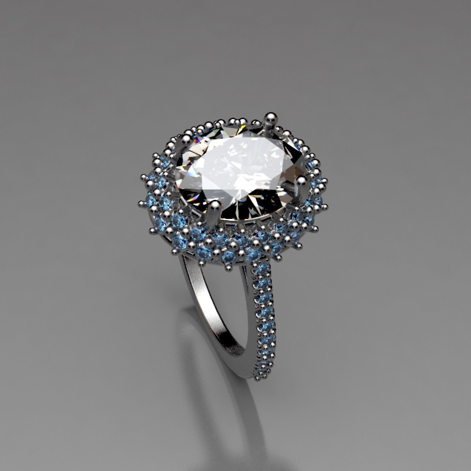 Anillo Solitario Elegante    Elegant Solitaire Ring 3D model_1