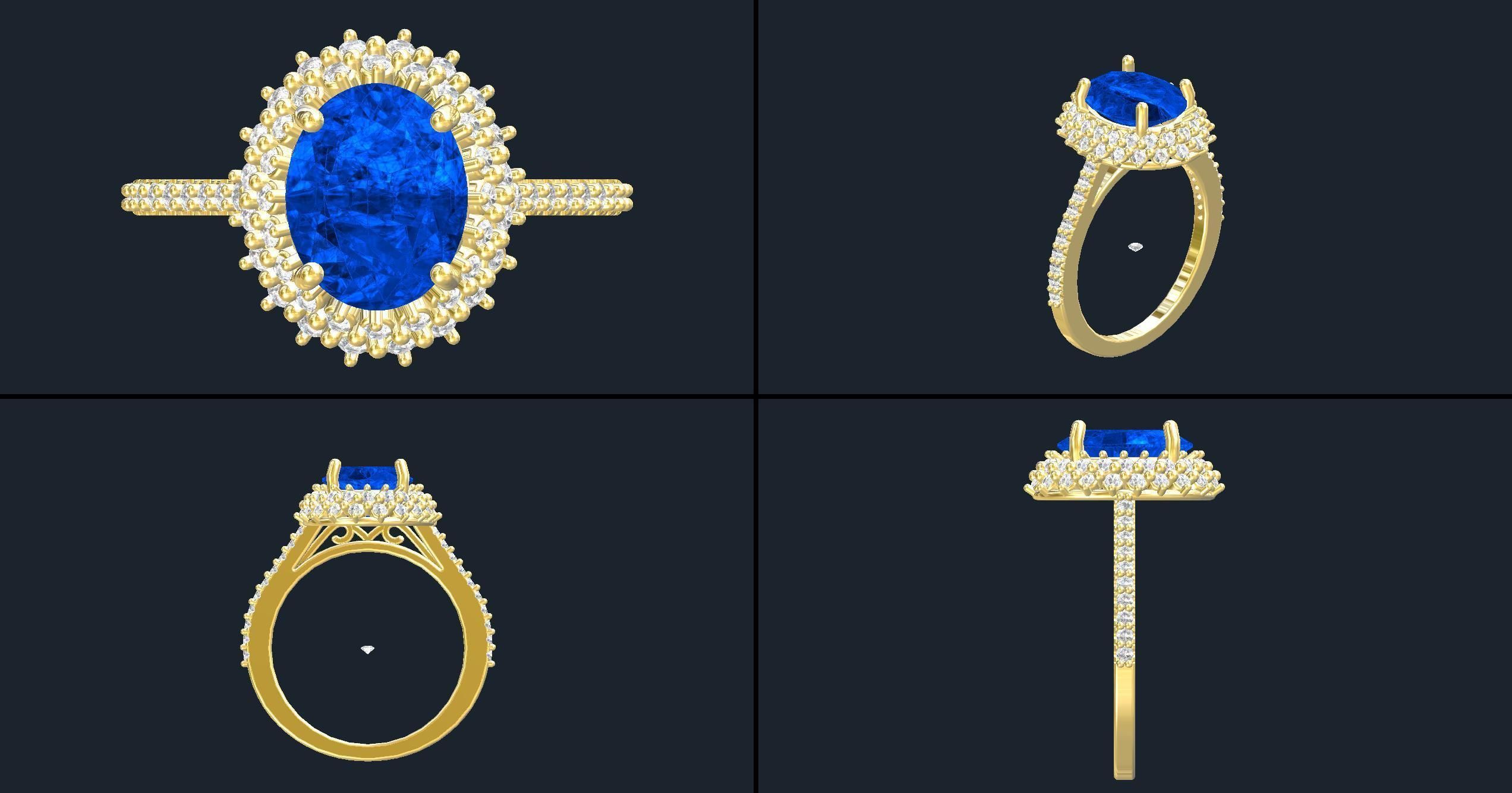 Anillo Solitario Elegante    Elegant Solitaire Ring 3D model_4