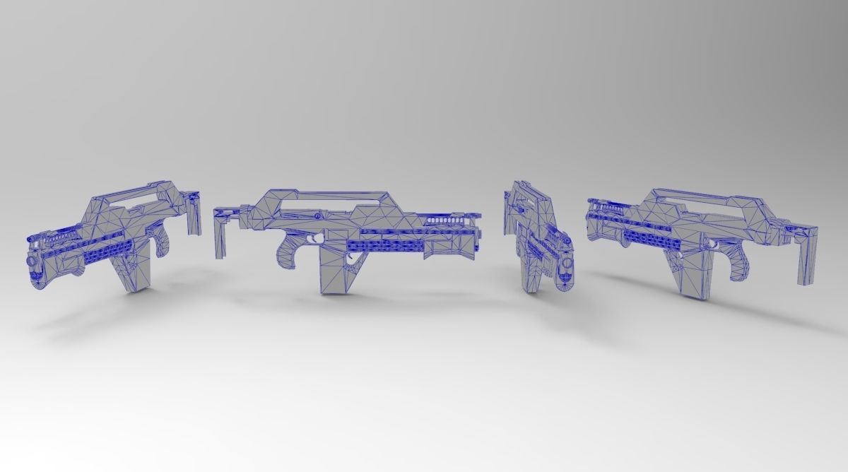 M41A PULSE RIFLE ALIENS Low-poly 3D model_2