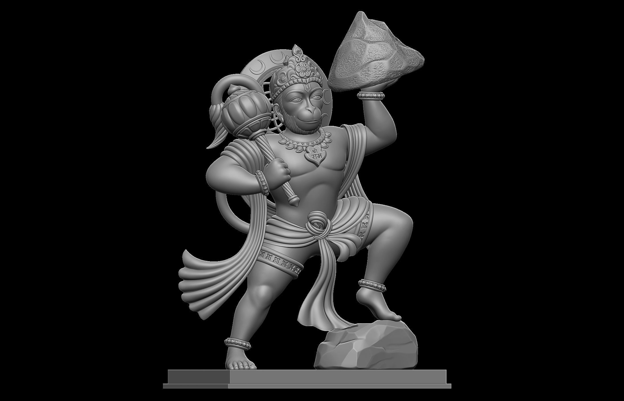 Hanuman Ji Idol 3D print model_5