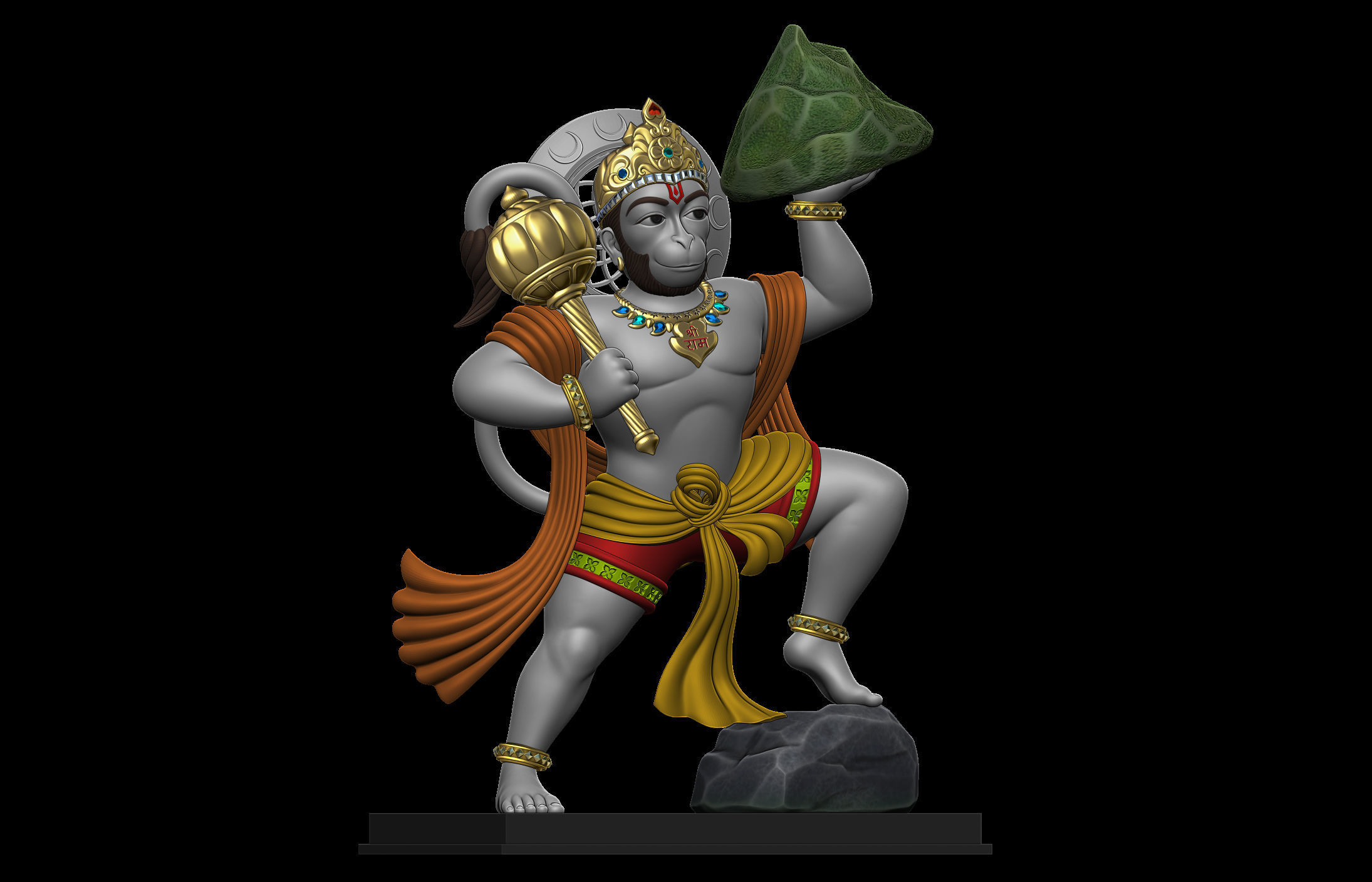 Hanuman Ji Idol 3D print model_4