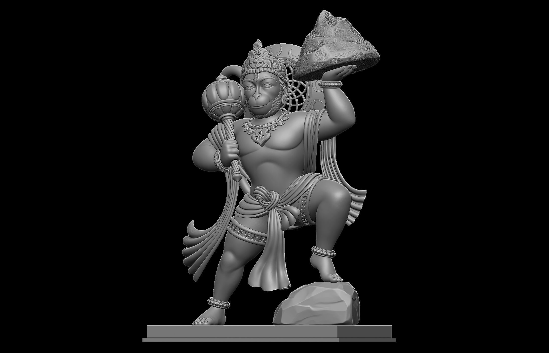 Hanuman Ji Idol 3D print model_31