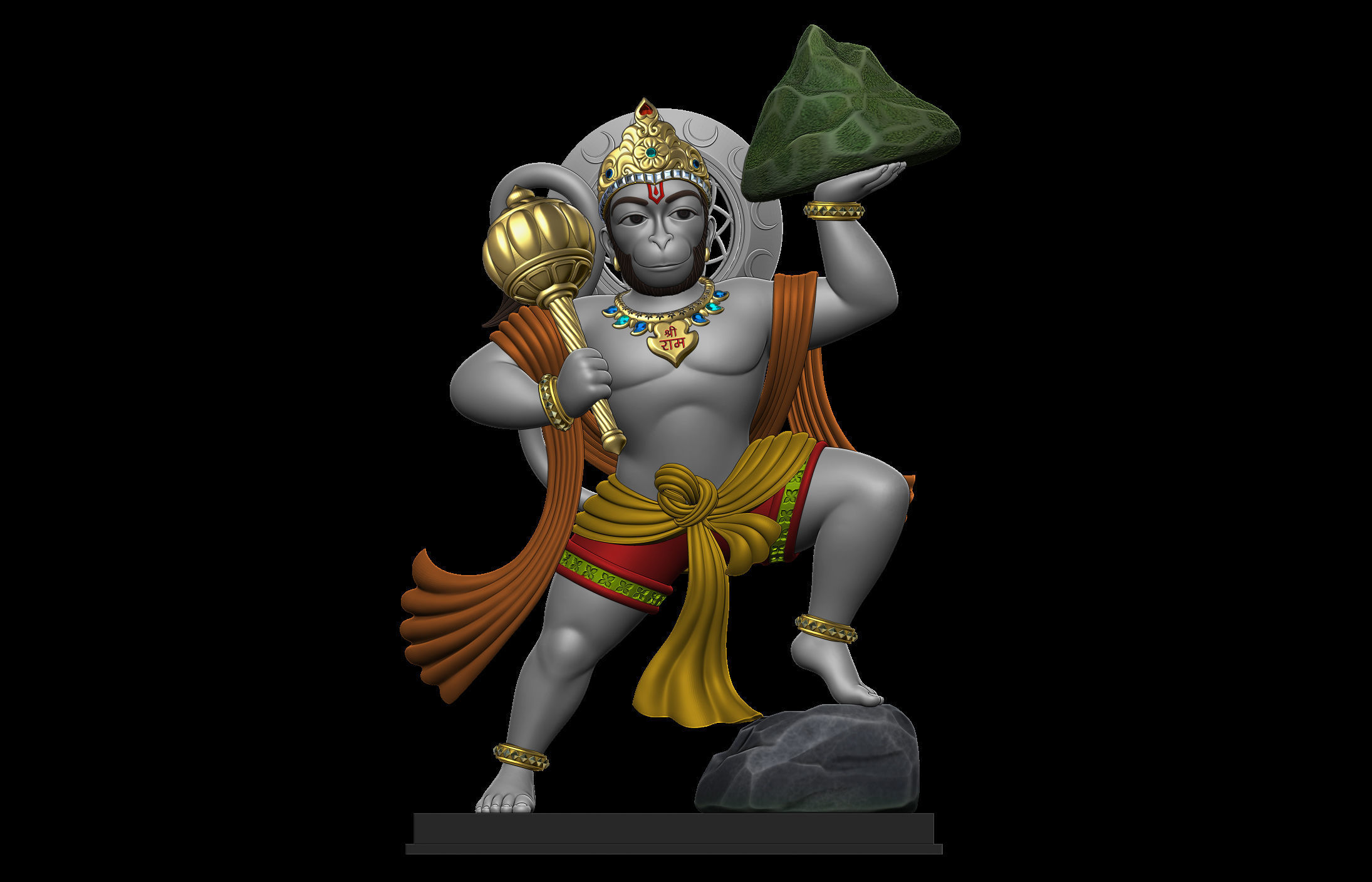 Hanuman Ji Idol 3D print model_2