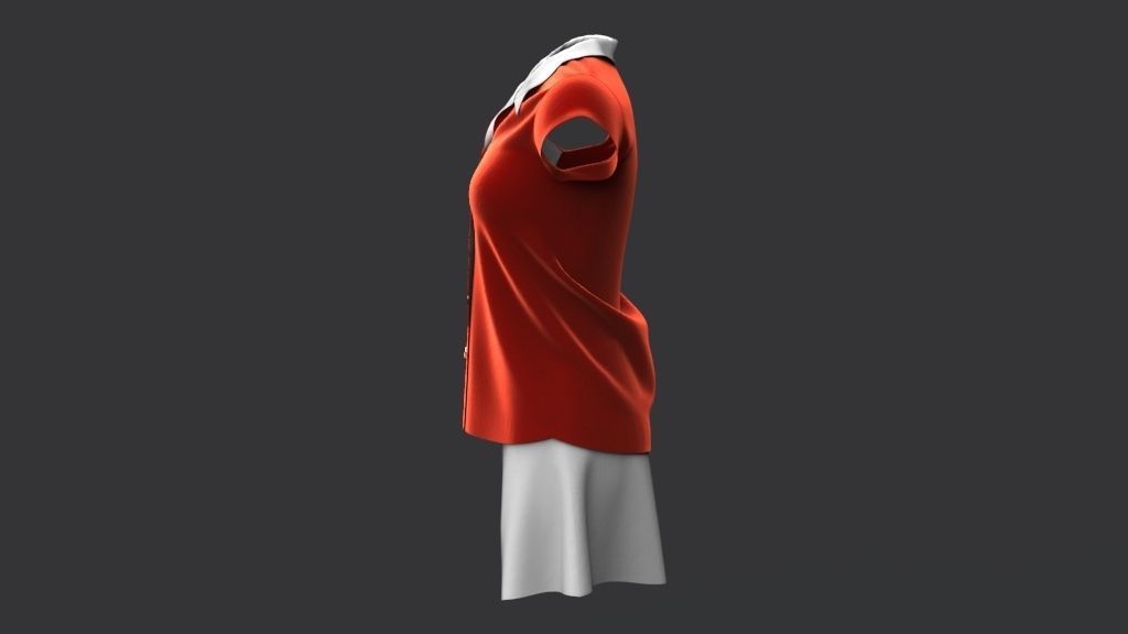 Shirt and Skirt 3d model ith mannequin 3D model_7
