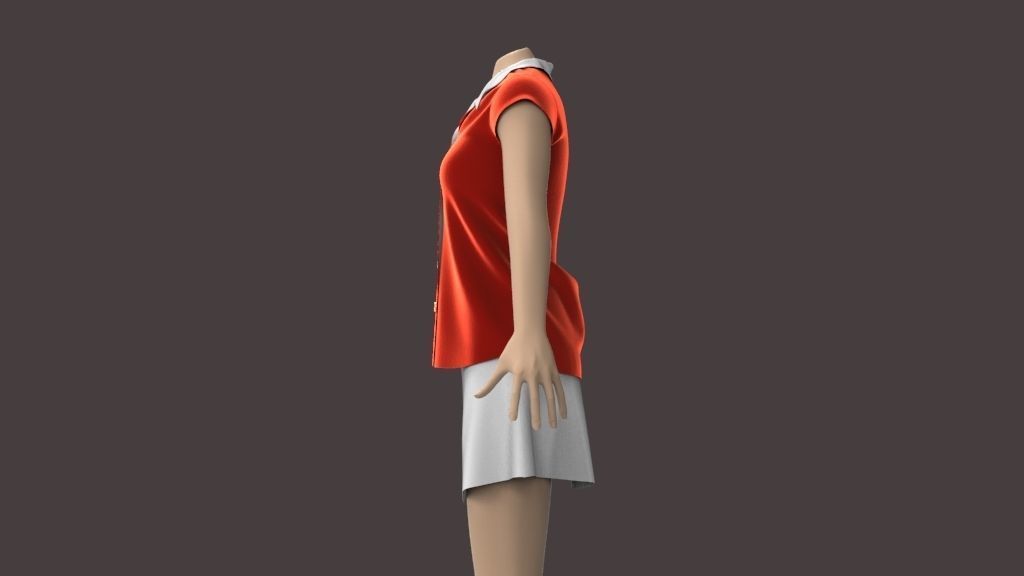 Shirt and Skirt 3d model ith mannequin 3D model_4