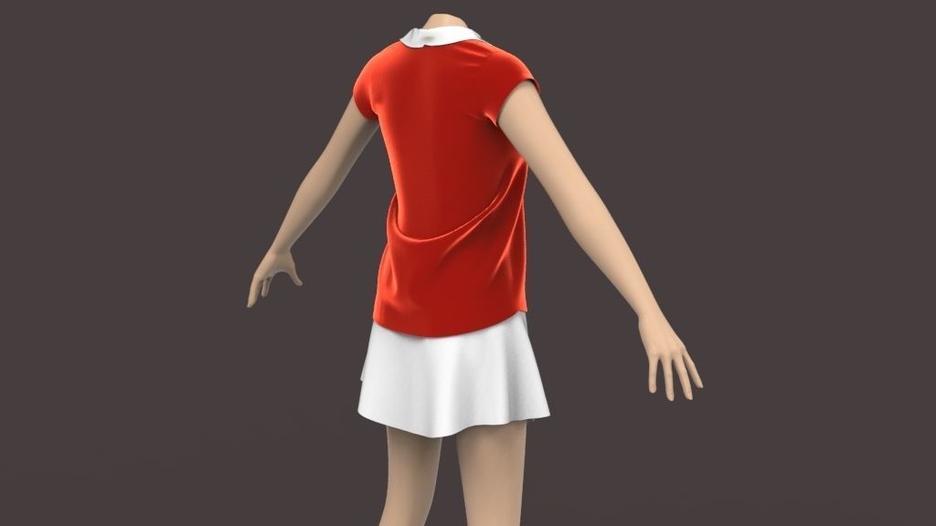 Shirt and Skirt 3d model ith mannequin 3D model_5
