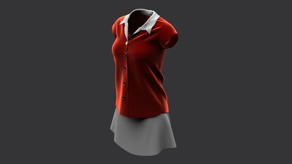 Shirt and Skirt 3d model ith mannequin 3D model_10