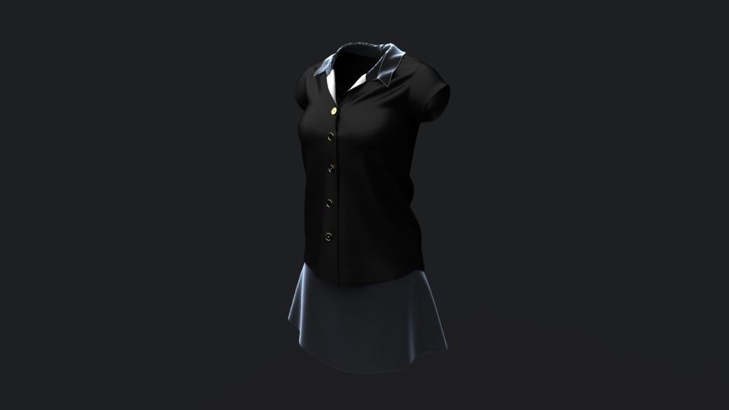 Shirt and Skirt 3d model ith mannequin 3D model_21