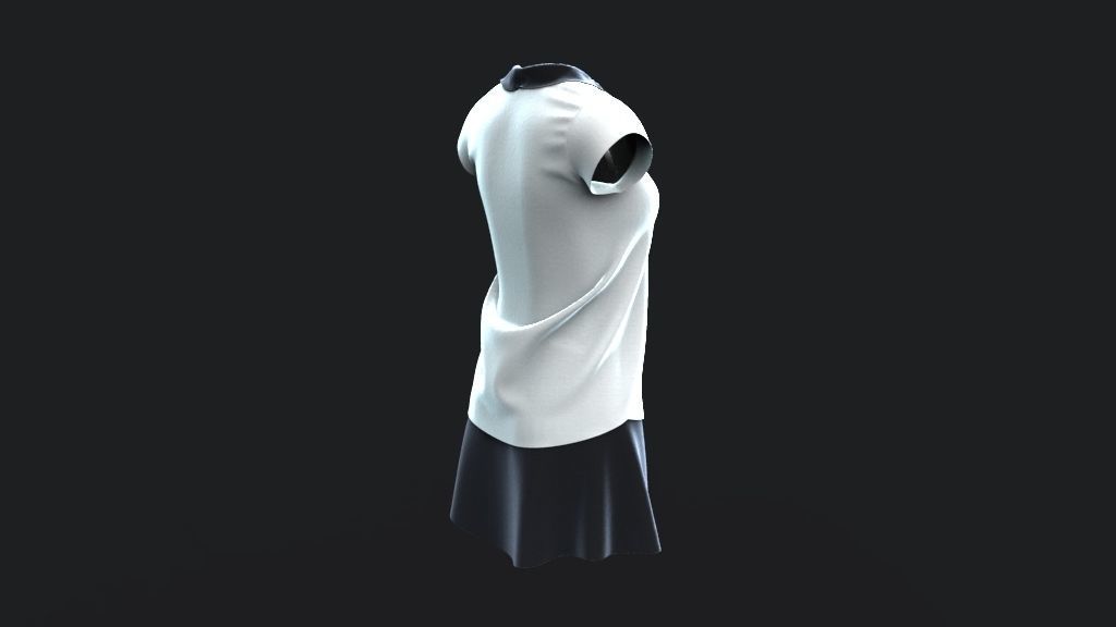 Shirt and Skirt 3d model ith mannequin 3D model_15