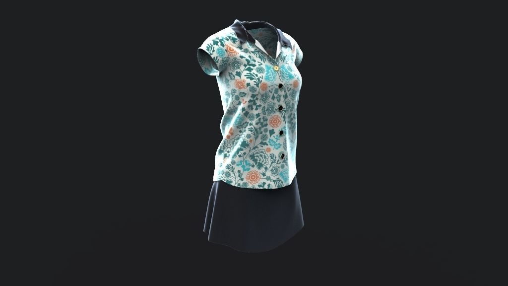 Shirt and Skirt 3d model ith mannequin 3D model_19