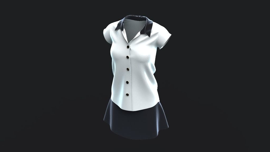 Shirt and Skirt 3d model ith mannequin 3D model_16