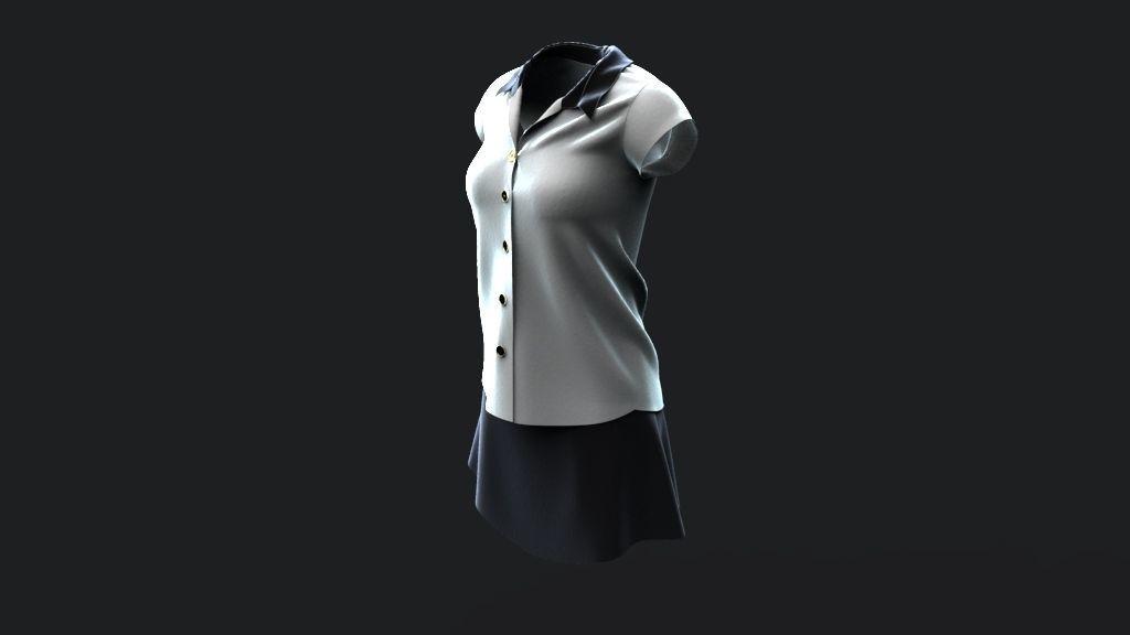 Shirt and Skirt 3d model ith mannequin 3D model_18